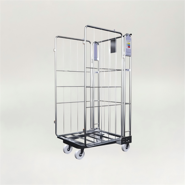 Nestable Cage Trolley on Wheels 3-Sided