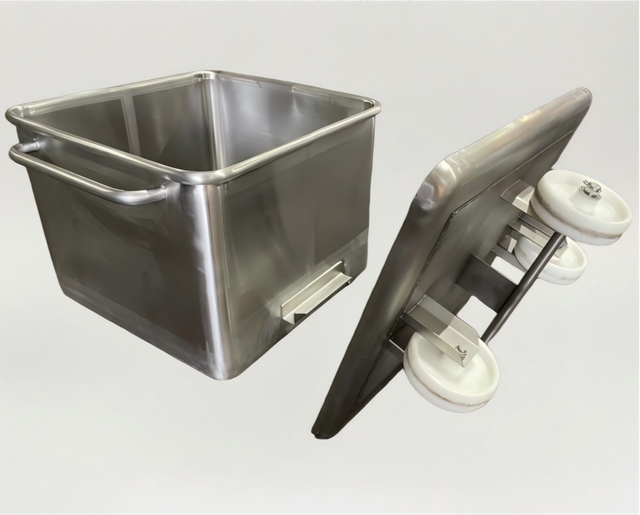 200L 304 s/s Tote Bin with detachable base for Slaughterhouses