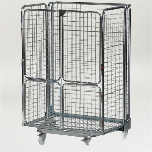 Jumbo Nestable Roll Cage Trolley Full Mesh Sided