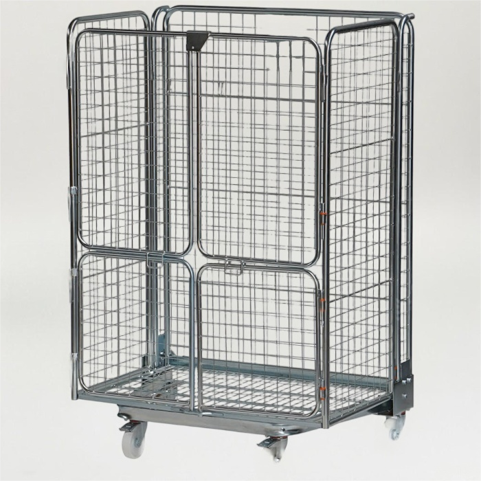 Jumbo Nestable Roll Cage Trolley Full Mesh Sided