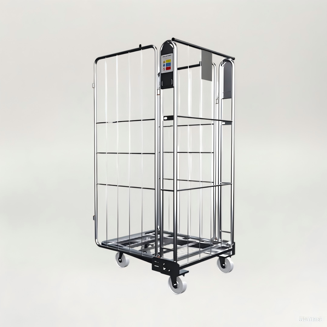 Nestable Cage Trolley on Wheels 3-Sided