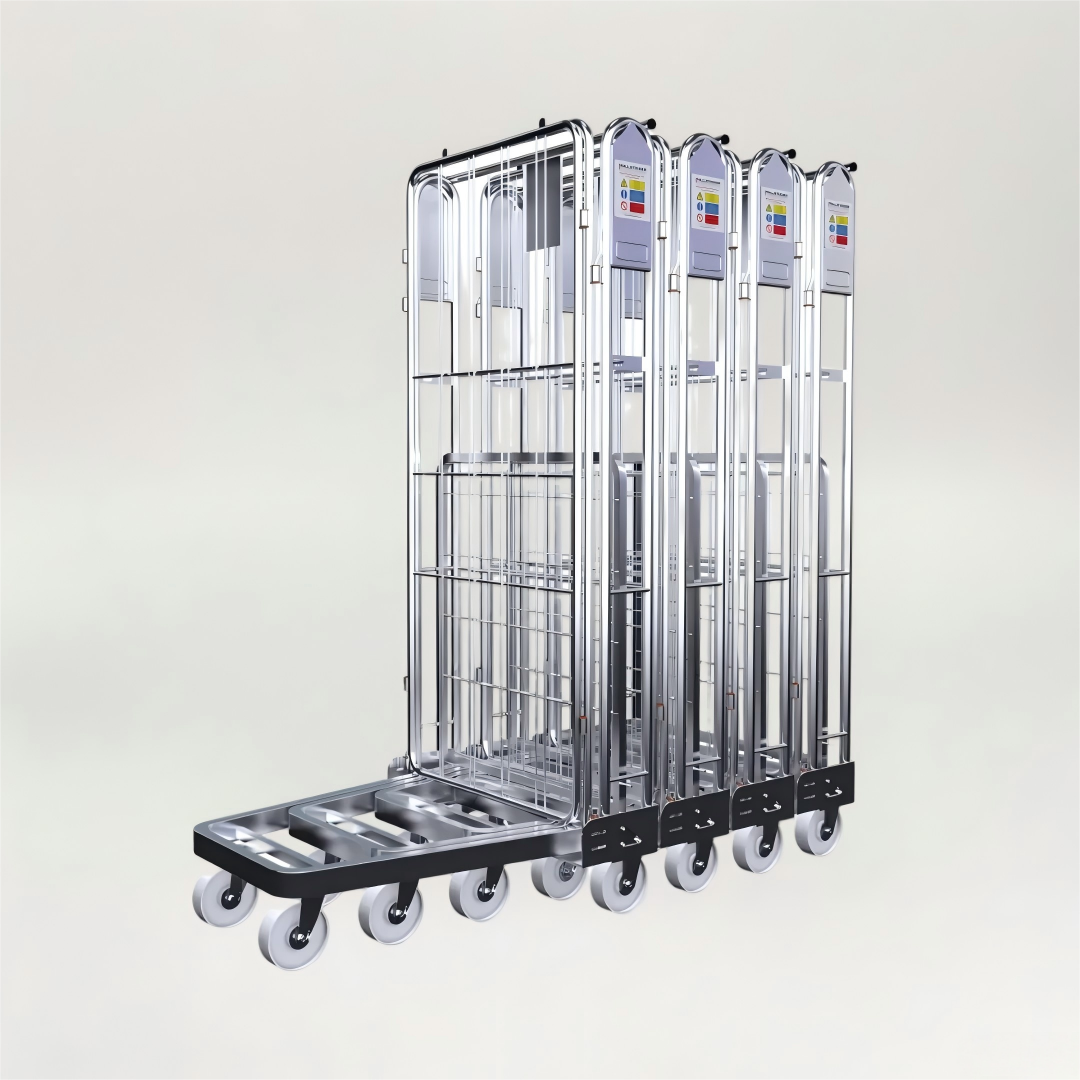 Nestable Cage Trolley on Wheels 3-Sided