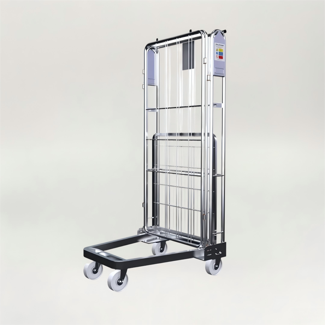 Nestable Cage Trolley on Wheels 3-Sided