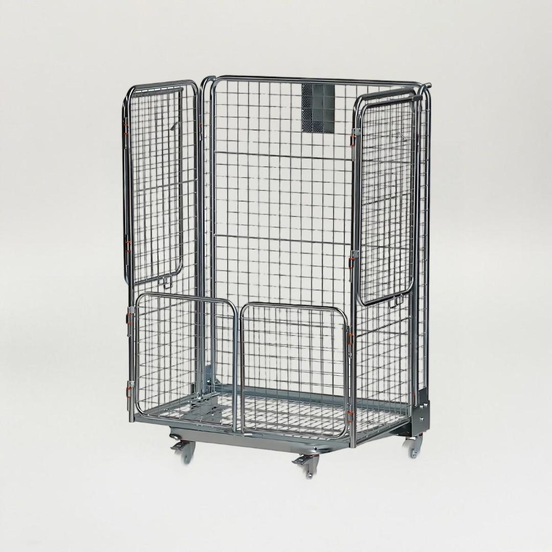 Jumbo Nestable Roll Cage Trolley Full Mesh Sided